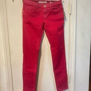 Guess youth 16Y ultra skinny leg FOXY faded fuchsia rhinestone chino pants 29x31